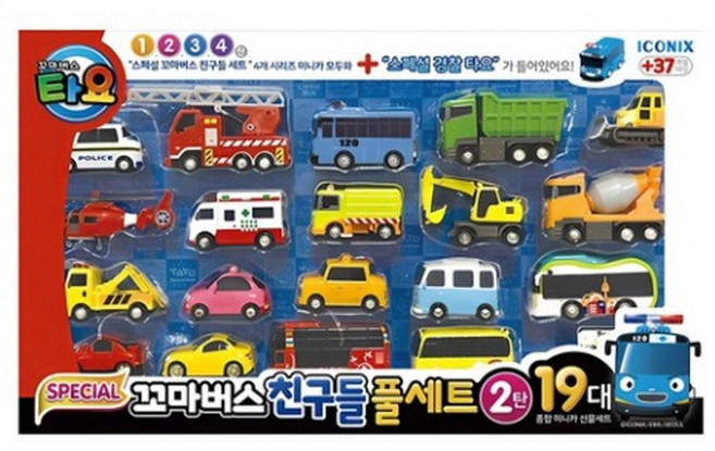 타요 스페셜 꼬마버스 친구들 풀세트 2탄 19대 종합 미니카 작동완구, 혼합색상, 3세트