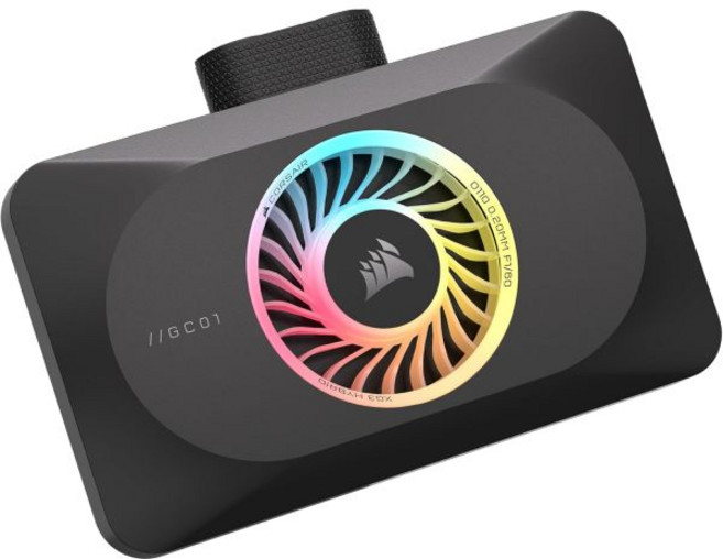 코르사이어 XG3 RGB 하이브리드 GPU 워터 블록 – 맞춤 냉각 5080 5070 Ti 호환 18 개 주소 지정 가능 LED iCUE 링크 연결 내장 온도 센서 검정