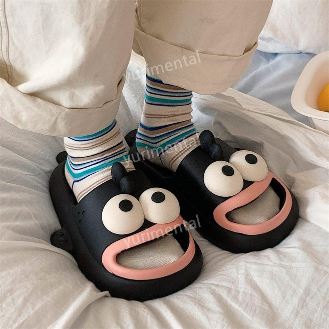 캐릭터슬리퍼 한교 동슬리퍼 귀여운슬리퍼 남녀공용 우정템 커플템 커플슬리퍼 실내화 푹신한 쿠션 슬리퍼