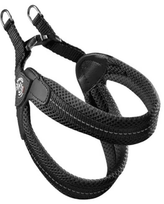 트레폰티 메시 버클 강아지 하네스 - Made in Italy, 1개, 블랙