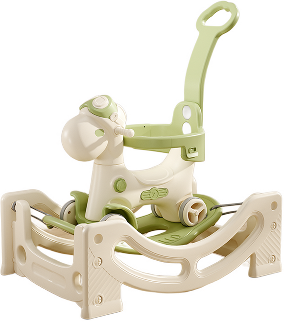 키들 아기 흔들말 붕붕카 스프링카, 베이지그린, 1개