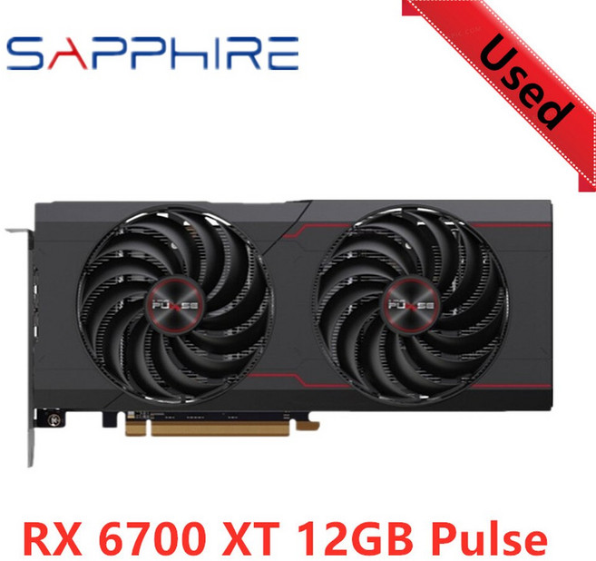 사파이어 RX 6700 XT 6700XT RX6700 니트로 12GB GPU 비디오 카드 AMD Radeon RX6700XT 그래픽 카드 데스크탑 PC 사무용 컴퓨터 게임, RX 6700XT 12GB Pulse, RX 6700XT 12GB Pulse