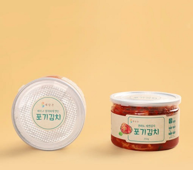 해담촌 전라도 포기김치 캔 350g 국내산, 해담촌 포기김치 캔 350g