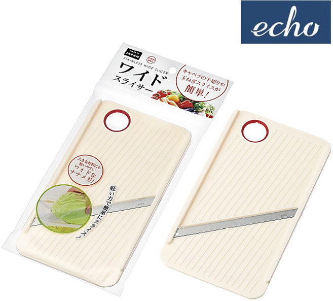 일본 에코 쿡링 와이드 슬라이서 채칼 (0343-673) 양배추 무 오이 당근 필러 감자칼, 2개, 본상품