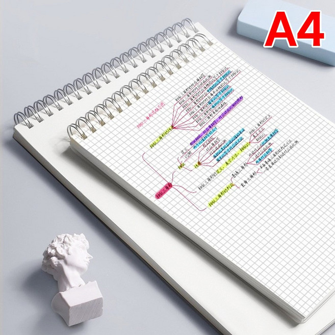 상철 A4 그리드 모눈 스프링 노트 연습장 수학 필기노트, 1개, A4 모눈노트