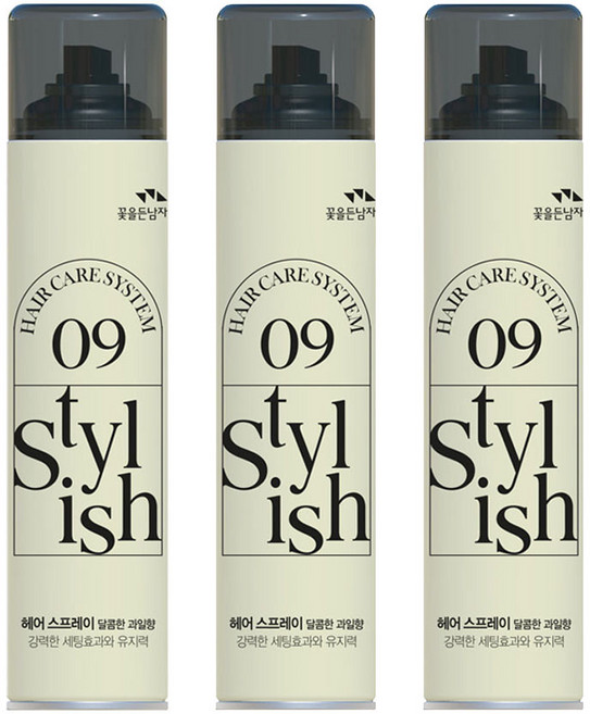 꽃을든남자 스타일리쉬 헤어 케어 시스템 헤어스프레이 달콤한 과일향, 300ml, 3개