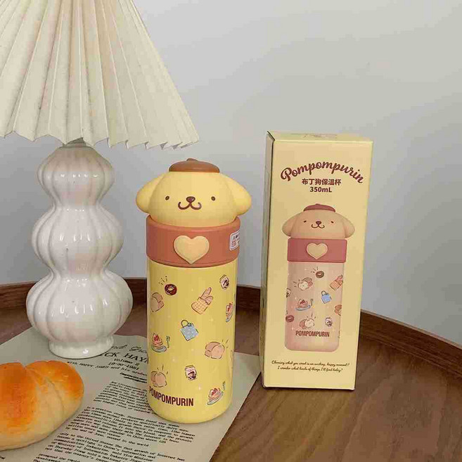 크로스 보더 Sanrio 정품 산리오 350ml 보온보냉 어린이 텀블러, 푸린, 1개