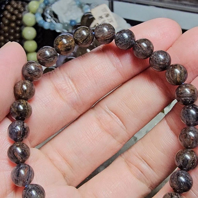 靈石有約 堇青髮晶共生礦手鍊 6.5mm