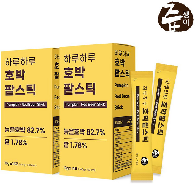 즙쟁이 늙은 호박 팥 차 스틱 즙, 1개, 2박스28개입, 140g