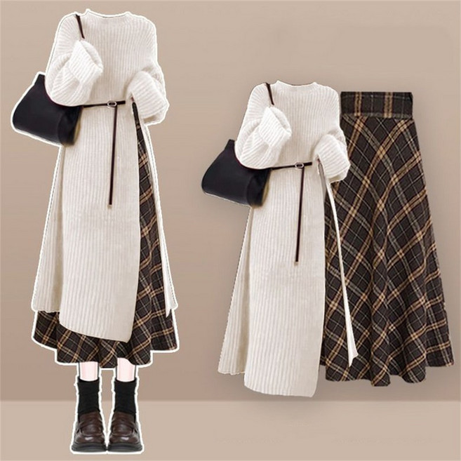 여성투피스 / 니트원피스 + 롱스커트 / 긴팔원피스 / 여성원피스 / TZ241224639 75