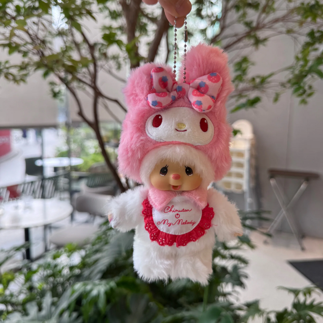 산리오 x 몬치치 키링 - 쿠로미 마이멜로디 베비치치 인형 키홀더 피규어 고급 일본