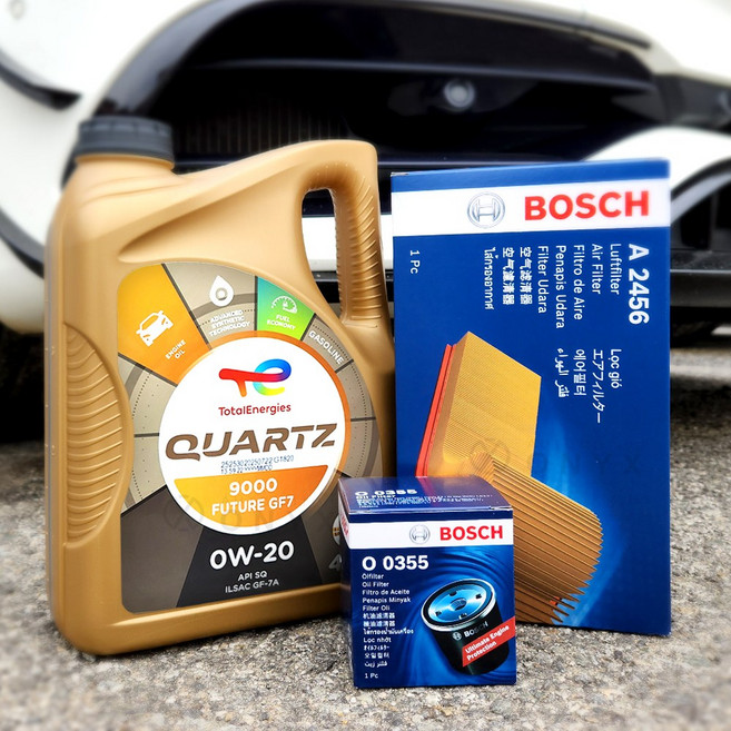 니로 하이브리드 엔진오일세트 토탈쿼츠 0W20, 디올뉴 SG2 1.6 HEV, 토탈쿼츠9000 0w20 4리터, O1182+에어필터없음, 1개