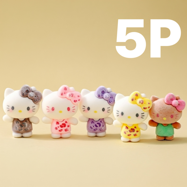 오눌루 헬로키티 미니 피규어 5종 세트 데스크 장식 소품 책상 인테리어 키덜트 선물, 5개, A. KITTY