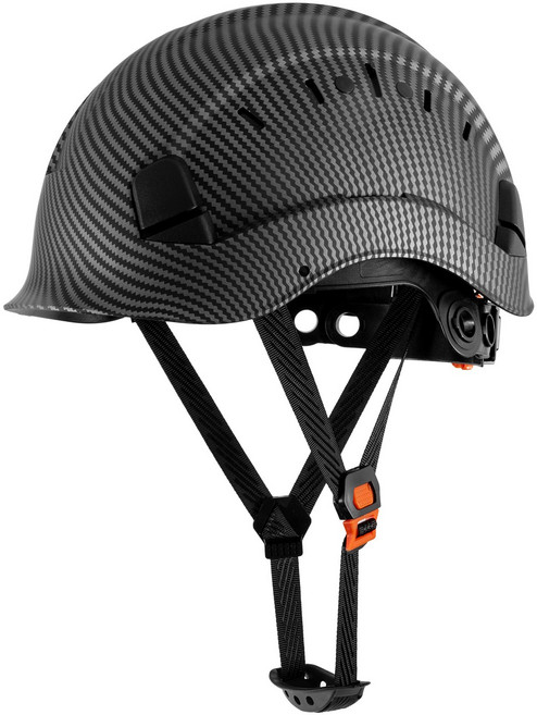 LOEBUCK 카본파이버 미국식 작업용 안전모 보호고글 일체형, 1개, 카본파이버 무광 블랙 단독 안전모