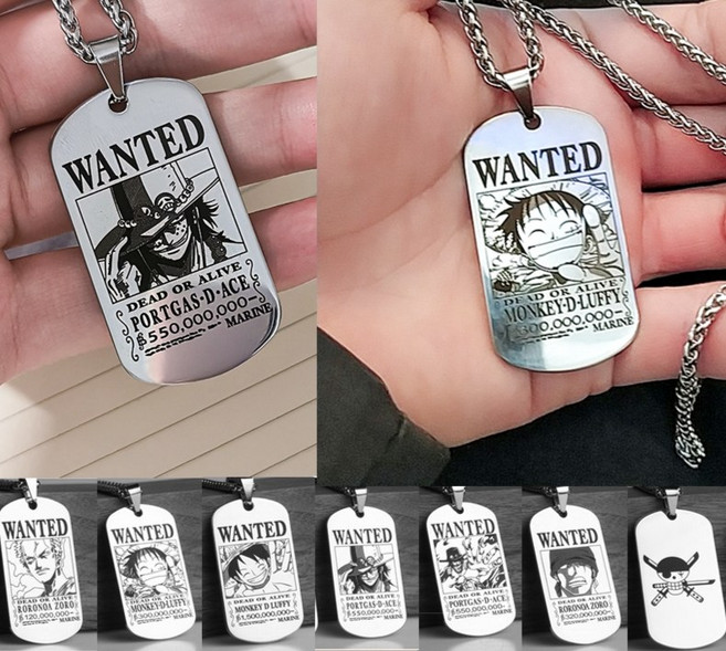 원피스 목걸이 군번줄 각인 흰수염 굿즈 조로 수배서