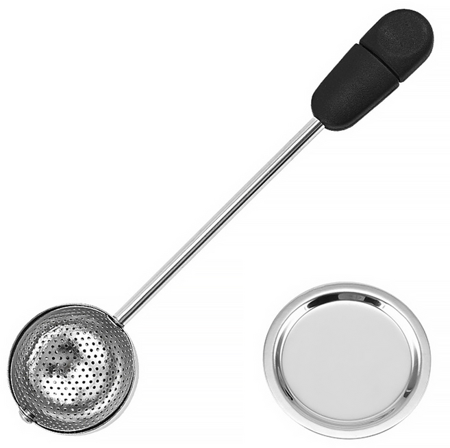 리브문 304 스텐 차 거름망 티 인퓨저 차망 볼 (회전형), 1개, 블랙