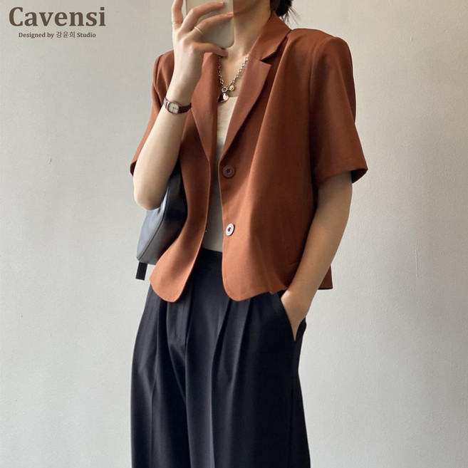 Cavensi 薄款短版西裝外套