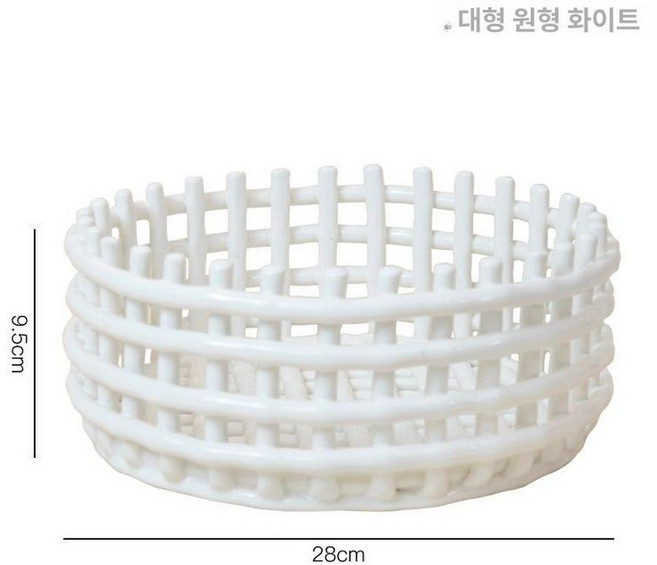 세라믹 디저트 접시 야채 계란 보관함 뚜껑 있는 간식, 라운드 엑스트라 라지 화이트