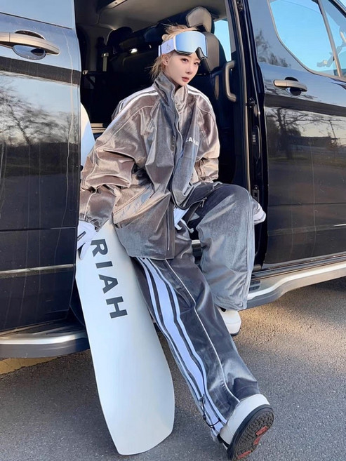 벨벳 보드복 스키복 남녀공용 상하의 세트