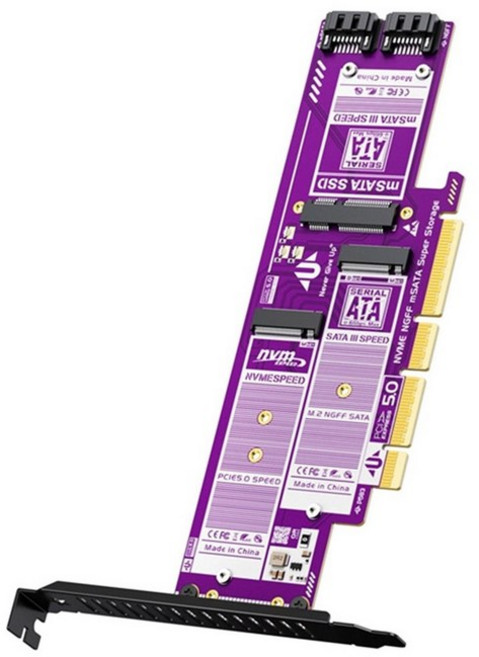 JEYI PCIE 5.0-M2 NVMe+SATA+MSATA 어댑터 카드 컴퓨터 원격 시작 카드 128Gbps PCIE 5.0 X4-M2 NVMe 어댑터 카드, 표시된 대로