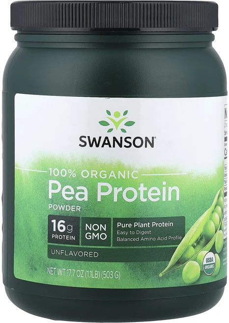 새해 건강을 선물하세요 Swanson 100% 유기농 완두콩 단백질 분말 무맛 503g(1.1lb) 특별관리진행, Swanson100유기농완두콩단백질분말무맛503g11l, 503g, 1개 - 쿠팡