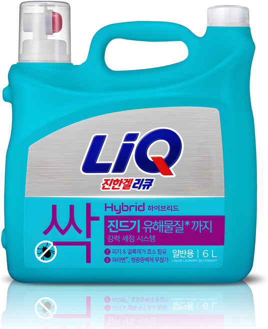 리큐 진한겔 하이브리드 플로럴향 펌프형 액상세제 본품 일반용, 6L, 1개