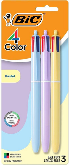 BIC 빅 파스텔 4색 볼펜 1.0mm 3개입 1세트