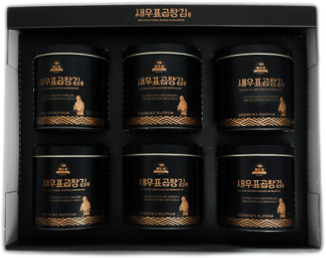 (신선집중) 새우표 프리미엄 완도 캔 곱창김 선물세트( x), 6개