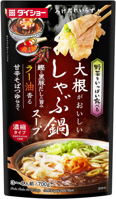 다이쇼 무가 맛있는 샤브나베 스프 농축타입 라유향의 매운 소바쯔유맛, 1개, 700g
