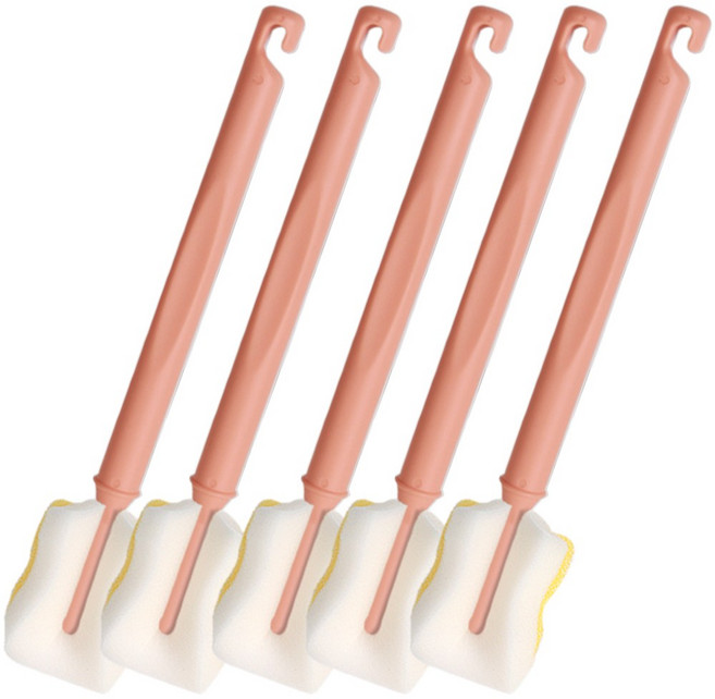 하이비 몽글이 젖병 젖꼭지 텀블러 세척솔, 롱버블프로솔5P / 코랄, 1세트