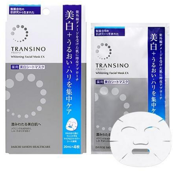 Transino 面膜 提亮膚色 20mL*4入, 1盒, 4片