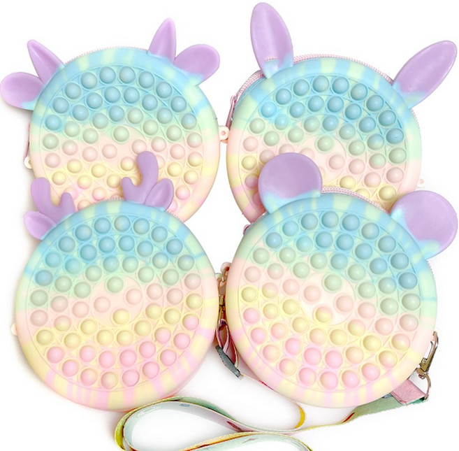 스위트데이 동물푸쉬팝동전지갑 랜덤1개 열쇠고리 미니지갑 어린이지갑 팝잇 버블팝 피젯토이 실리콘 핸드토이