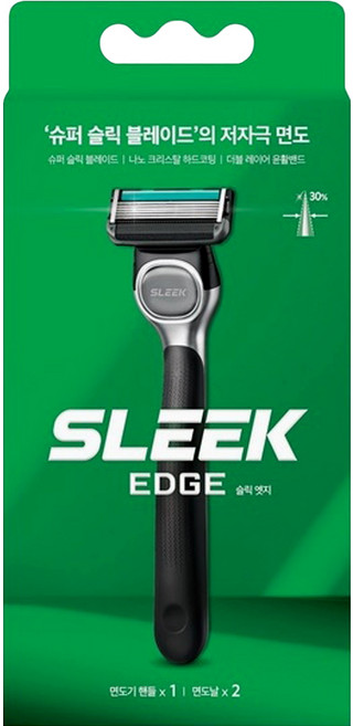 도루코 슬릭 엣지 면도기(핸들 1개+면도날 총2개), 핸들 1개+면도날 총2개, 1개