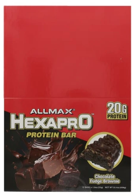 ALLMAX Hexapro™ Protein Bar Chocolate Fudge Brownie 12 Bars 1.9 oz (53 g) Each, 1개 - 쿠팡