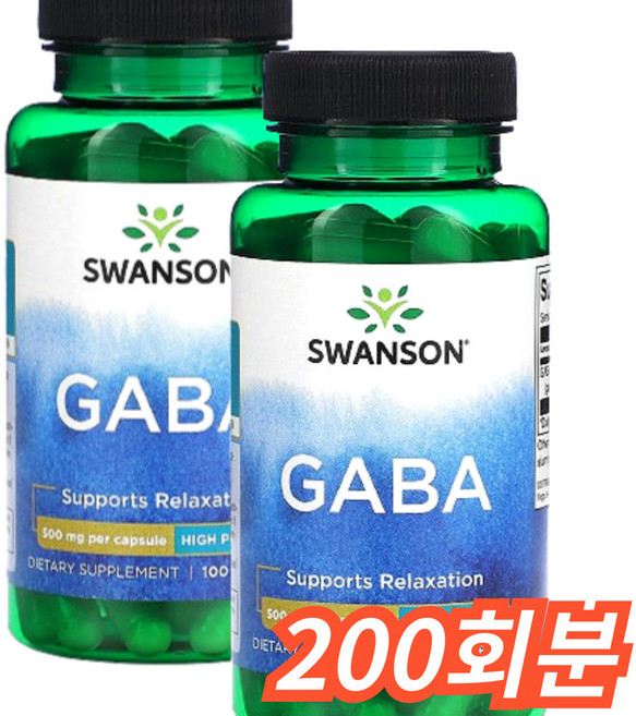 스완슨 가바 500mg 캡슐, 200회분, 1개