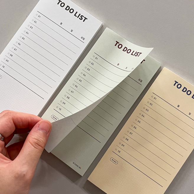 (우가차차486 투두리스트 혼합색상 50매 3개) 점착 메모지