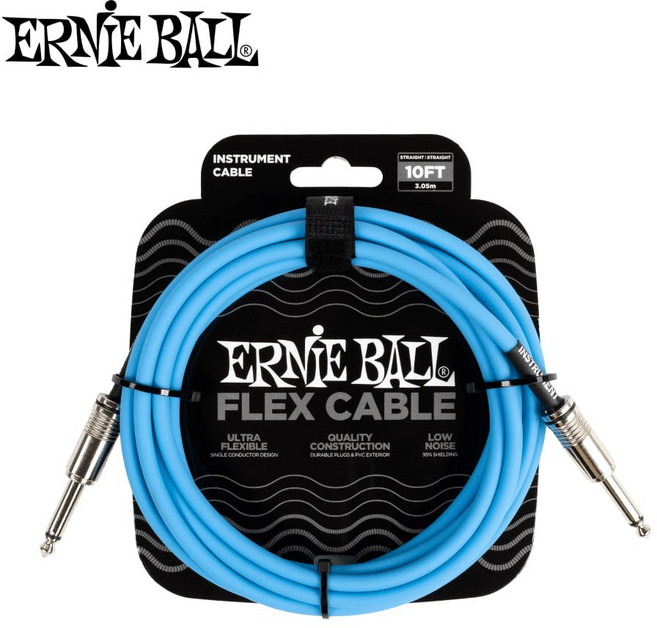 어니볼 플렉스 기타 케이블 3m 블루 오렌지 핑크 ERNIEBALL FLEX GUITAR CABLE STR/STR 3m BLUE ORANGE PINK, 1개