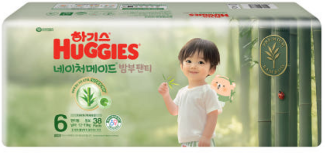하기스 네이처메이드 밤부 팬티형 기저귀 남아용 점보형, 6단계, 836매