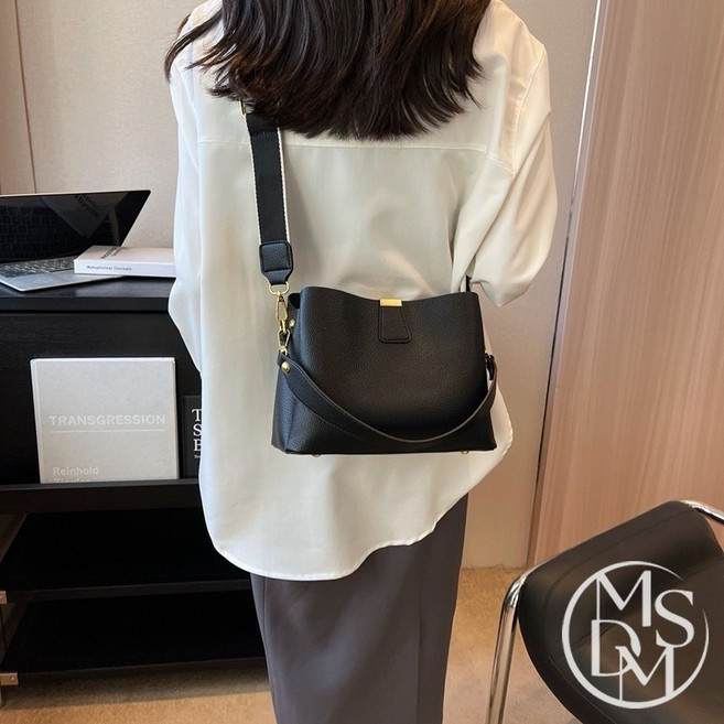 MDMS 側背包 斜背包 水桶包 小方包 韓系 百搭 女 B165, 白色