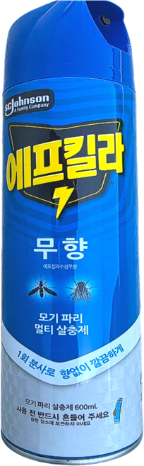 에프킬라 에어로졸 무향 600ml 모기/파리, 2개