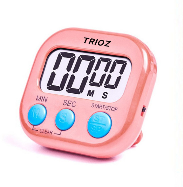 트리오즈 디지털 캔디 타이머 쿠킹 주방 요리 자석 제빵 베이킹, 1개, 핑크