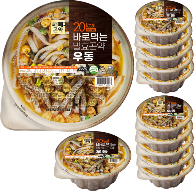 국물까지 다먹어도 85kcal 바로먹는 발효곤약 우동, 12개, 350g