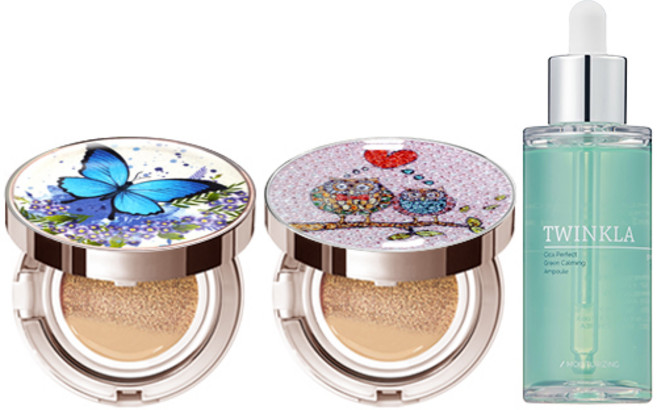 [쿠션15g+쿠션15g+앰플50ml] 스타일71 60%세럼 [건성 피부 추천] 미스트 쿠션 [17호 21호 23호], 1개, 나비블루펄17호+부엉이17호(건성)+앰플