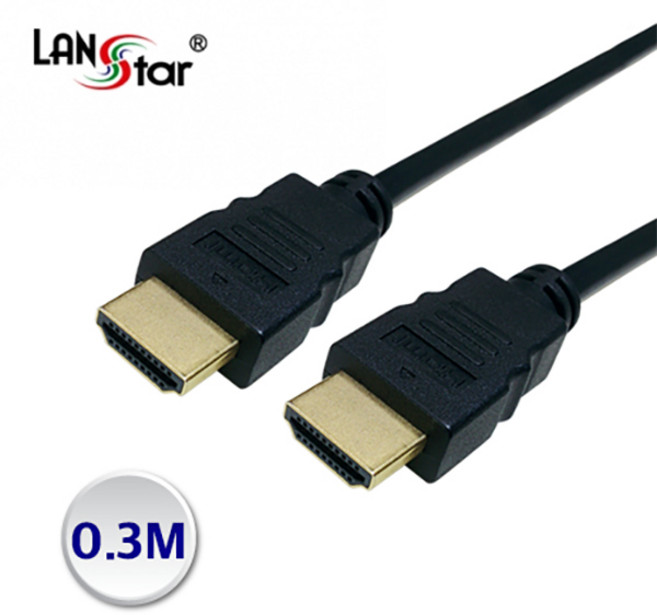 랜스타 모니터 연결 HDMI2.0 케이블 0.3M LS-HDMI-HMM, 1개
