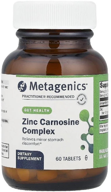 Metagenics 아연 카르노신 복합체 경미한 위장 불편 완화 보충제 - 60정, Metagenics, 아연카르노신 복합체, 17mg,, 1개 - 쿠팡