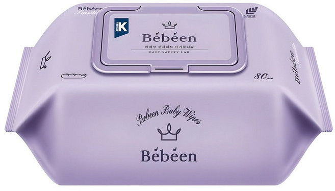 베베앙 센시티브 유아물티슈 캡형, 60g, 80매, 4개