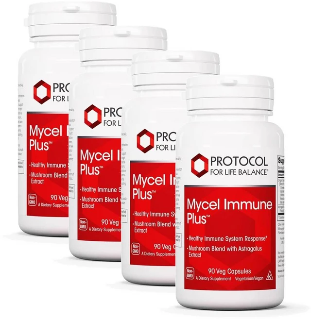 프로토콜 마이셀 이뮨 플러스 머쉬룸 블렌드 위드 황기 캡슐 PROTOCOL FOR LIFE BALANCE Mycel Immune Plus, 4개, 90정 - 쿠팡