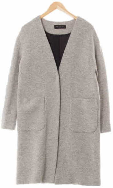 3003 시슬리 멜란지그레이 울혼방 노카라라이트롱코트 [44]