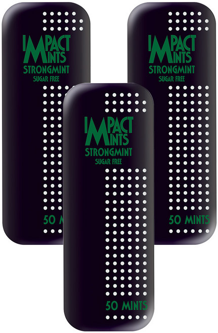 임팩트 민트 캔디 슬림 스트롱민트 독일 무설탕 금연 사탕, 9g, 3개