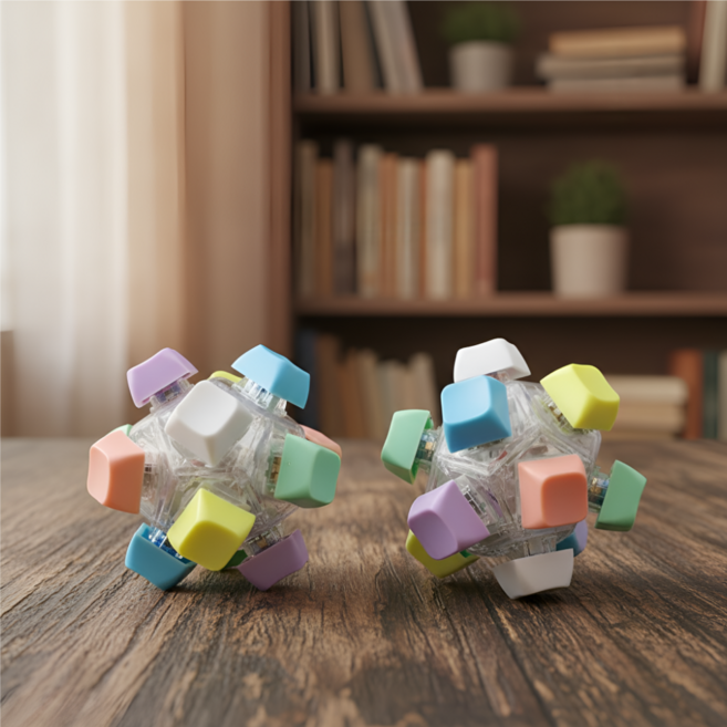 모자이코 딸깍이 키링, 1개, 혼합색상